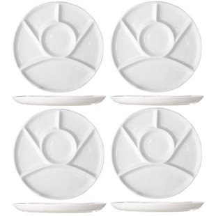 Cosy & Trendy BBQ Borden / Gourmetborden / Fondueborden 6 vakken ø 23.5 cm - 4 Stuks