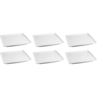 BonBistro Ontbijtborden / Dessertborden Yong Squito 18 x 18 cm - Wit - 6 stuks