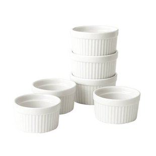 Cookinglife Ramekins / Soufflébakje / Creme Brulee Schaaltjes - Wit ø 9 cm - 6 stuks