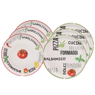 Cookinglife Pizzaborden Italia Porselein ø 30 cm - 6 stuks