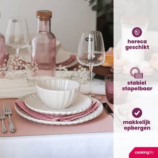 Cookinglife Ontbijtborden / Dessertborden Cardida Off White ø 19.5 cm - 6 Stuks
