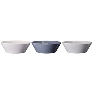 Cookinglife Saladeschalen Siaki - Wit / Blauw / Grijs ø 25 cm - Porselein - 3 stuks