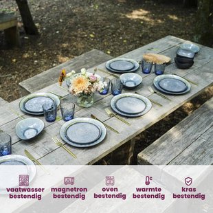 Cosy & Trendy Schalen Laguna Blue Grey 20 x 17 cm - 4 Stuks