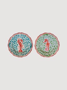 Handbeschilderde serviesset Menagerie, 1 persoon, 2-delig