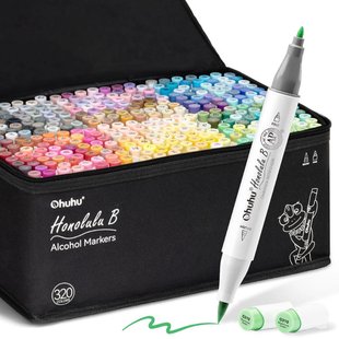 Ohuhu Honolulu B 320 kleuren Alcohol Art Markers Brush & Fine