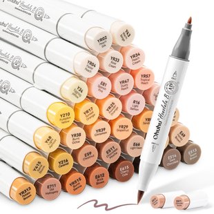 Ohuhu Honolulu B 36 Skin Tone kleuren Alcohol Art Markers Brush & Fine