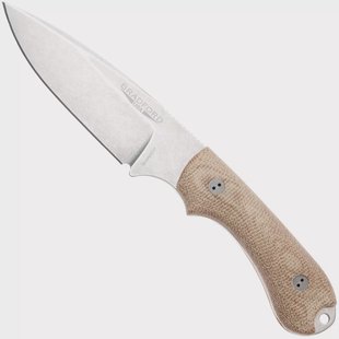 Bradford Knives Guardian 3.2 MagnaCut False Edge, Stonewashed Finish, Natural Micarta, vaststaand mes