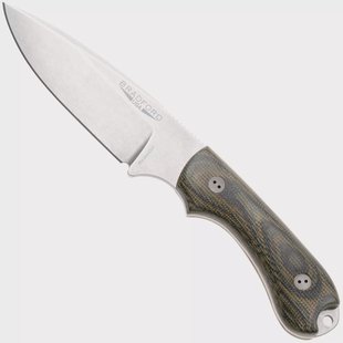 Bradford Knives Guardian 3.2 MagnaCut False Edge, Stonewashed Finish, Camo Micarta, vaststaand mes
