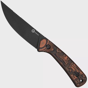 Civivi Carveth C25040-2, Blackwashed AEB-L, Orange/Black G10 jachtmes