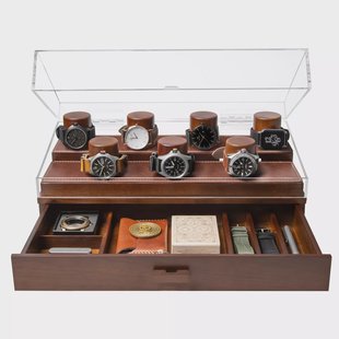 Holme & Hadfield The Collector Watch Display Case COLLECTOR-W walnoot, horloge display voor 7 stuks