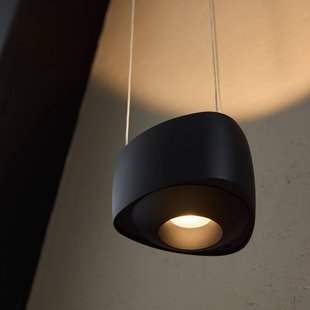 LOOM DESIGN LED hanglamp Air, zwart, 13 cm, aluminium