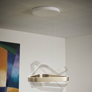 Trigon LED hanglamp, crème, 60 cm, aluminium - LOOM DESIGN - Woonkamer - Modern - Driehoek