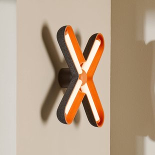 LOOM DESIGN LED wandlamp Fuzz, oranje/zwart, 50 cm