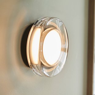 Hugo LED wandlamp zwart/transparant Ø17cm IP65 - LOOM DESIGN - Woonkamer - Modern - Kunststof - 1 lamp