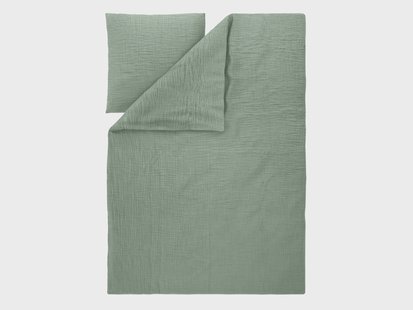 LIVARNO Premium mousseline beddengoed, 140 x 200 cm. (groen)