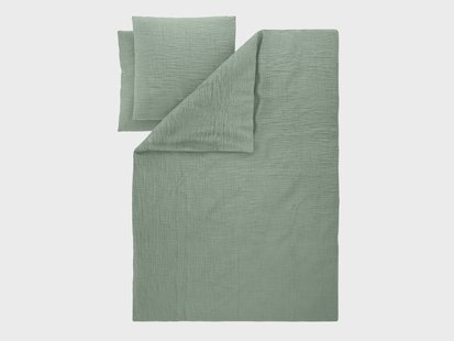 LIVARNO Premium mousseline beddengoed, 200 x 200 cm. (Groen)