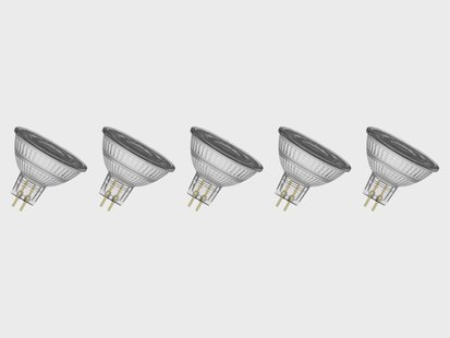 OSRAM Set van 5 LED-lampen Base Spot (MR16, GU5.3, dim, 2700K, Transparant)