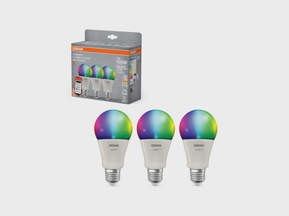 OSRAM Set van 3 slimme LED-lampen Smart Mat (A100, E27, 2700 K, RGBW)