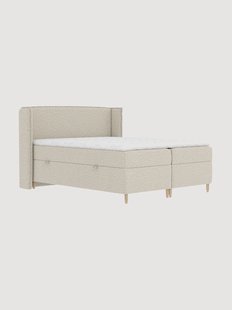 Handgemaakt boucl&eacute; divan bed Segni met opbergruimte, H4