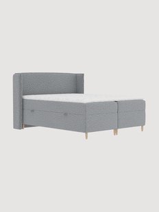 Handgemaakt boucl&eacute; divan bed Segni met opbergruimte, H4