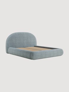 Handgemaakt gestoffeerd bed Maumere met opbergruimte