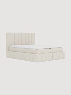 Handgemaakt boucl&eacute; divan bed Moretti met opbergruimte, H4