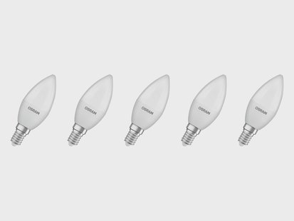 OSRAM Set van 5 LED-lampen LED Base Retro (CLB40, E14, 470lm, Mat)