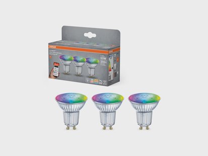 OSRAM Set van 3 LED-lampen Smart Mat PAR16 (GU10, RGBW, 2700 K, Zilver)