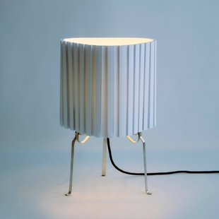Canelé-tafellamp, lichtblauw, hoogte 37 cm, E14, textiel - HAY - Woonkamer - Designer - Stof - Met lampenkap