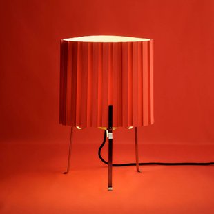 Canelé tafellamp, rood, hoogte 37 cm, E14, textiel - HAY - Woonkamer - Designer - Stof - Met lampenkap