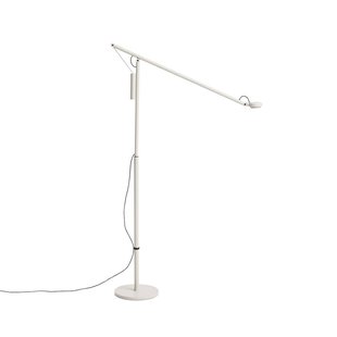 Fifty-Fifty LED vloerlamp, grijs, hoogte 135 cm, dimbaar - HAY - Woonkamer - Designer - Aluminium - 1 lamp