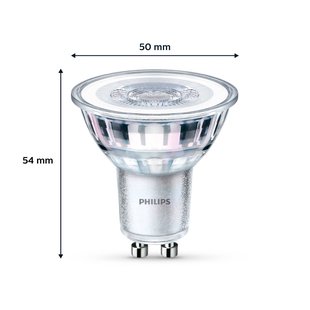 Philips LED lamp, GU10, 4,6 W, helder, 2.700 K, set van 6 stuks
