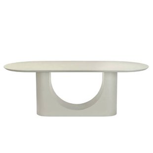 Giga Meubel Eettafel Motala - Ovaal Off White Betonlook - 240x100x76cm