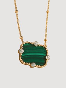 Vergulde ketting Amelie met edelstenen