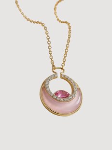 Vergulde ketting Vienne met edelstenen