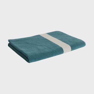 HAY Stripe handdoek Petrol blue, 100x150 cm