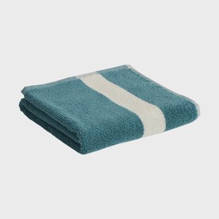 HAY Stripe handdoek Petrol blue, 40x60 cm