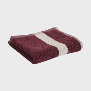 HAY Stripe handdoek Bordeaux, 30x30 cm