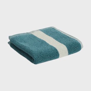 HAY Stripe handdoek Petrol blue, 30x30 cm