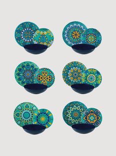 Serviesset Mandala Mediterraneo, 6 personen, 18-delig