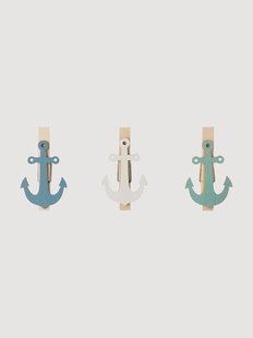 Houten zakkenclips Ocean, 6-delig