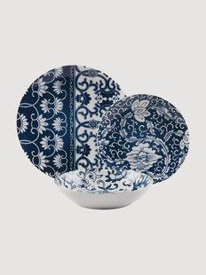 Porseleinen serviesset Blue Silk, 6 personen, 18-delig