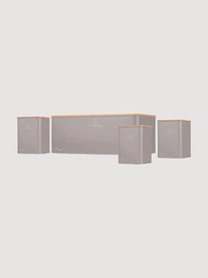 Broodtrommel en opbergpotten set Taupe, 4-delig