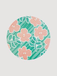 Ronde placemats Primula met bloemenmotief, 6-delig