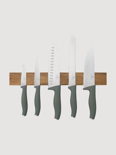 Messenset Matte Green van edelstaal met hanger, 6-delig