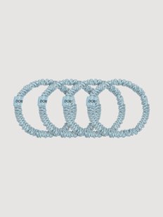 Zijden scrunchies Light Blue, 4-delig