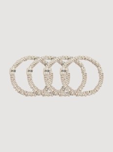 Zijden scrunchies Champagne, 4-delig