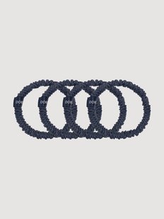 Zijden scrunchies Dark Blue, 4-delig
