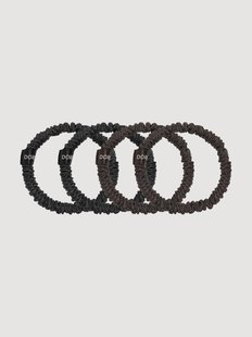 Zijden scrunchies Black &amp; Brown, 4-delig