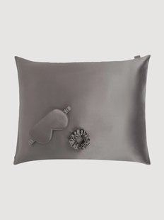 Zijden slaapset Charcoal S, 3-delig